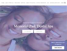 Tablet Screenshot of memorialparkdental.com